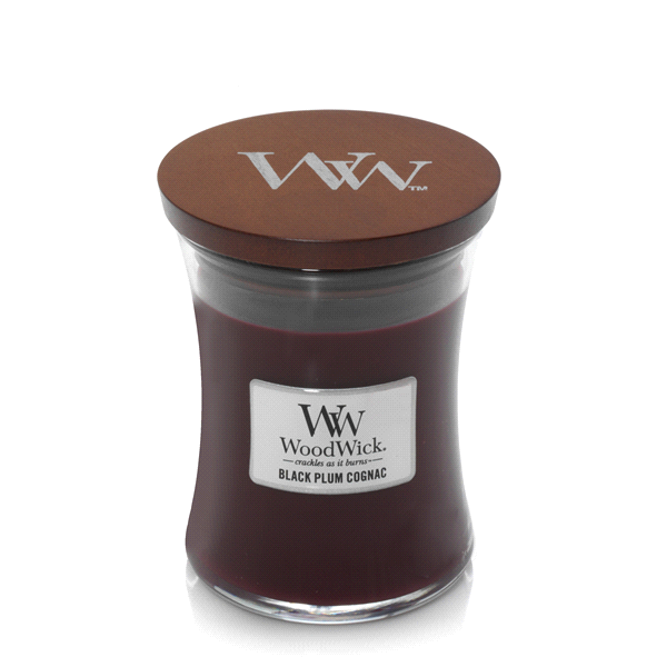 slide 1 of 1, Woodwick Medium Jar Candle Black Plum Cognac, 10.5 oz