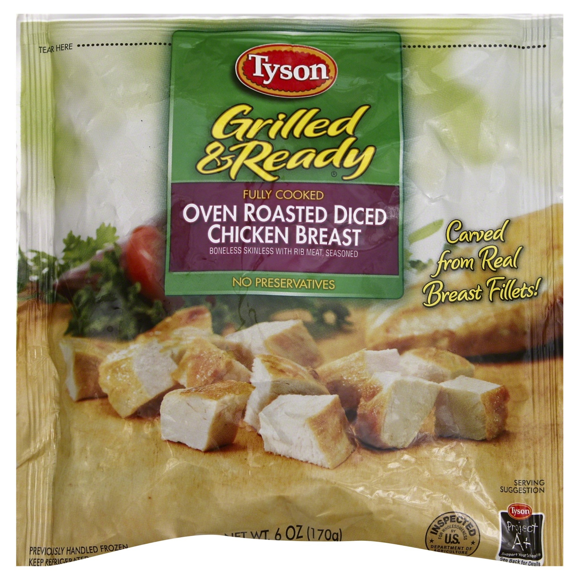 Tyson Grilled & Ready Fully Cooked Oven Roasted Diced Chicken Breast 6