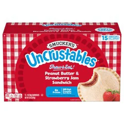 Smucker's Smucker’s Uncrustables Peanut Butter & Strawberry Jam Sandwiches, 15 Count, 2 Oz. Each, Frozen