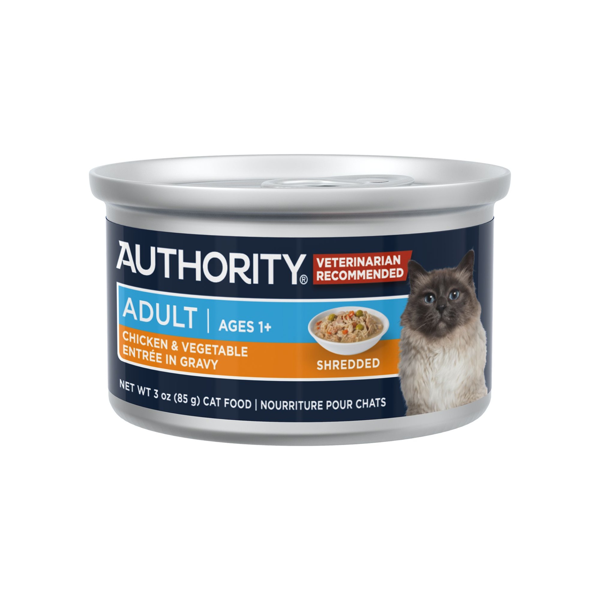 slide 1 of 1, Authority Everyday Health Cat Wet Food, Shreds in Gravy, With-Grain, 3 oz