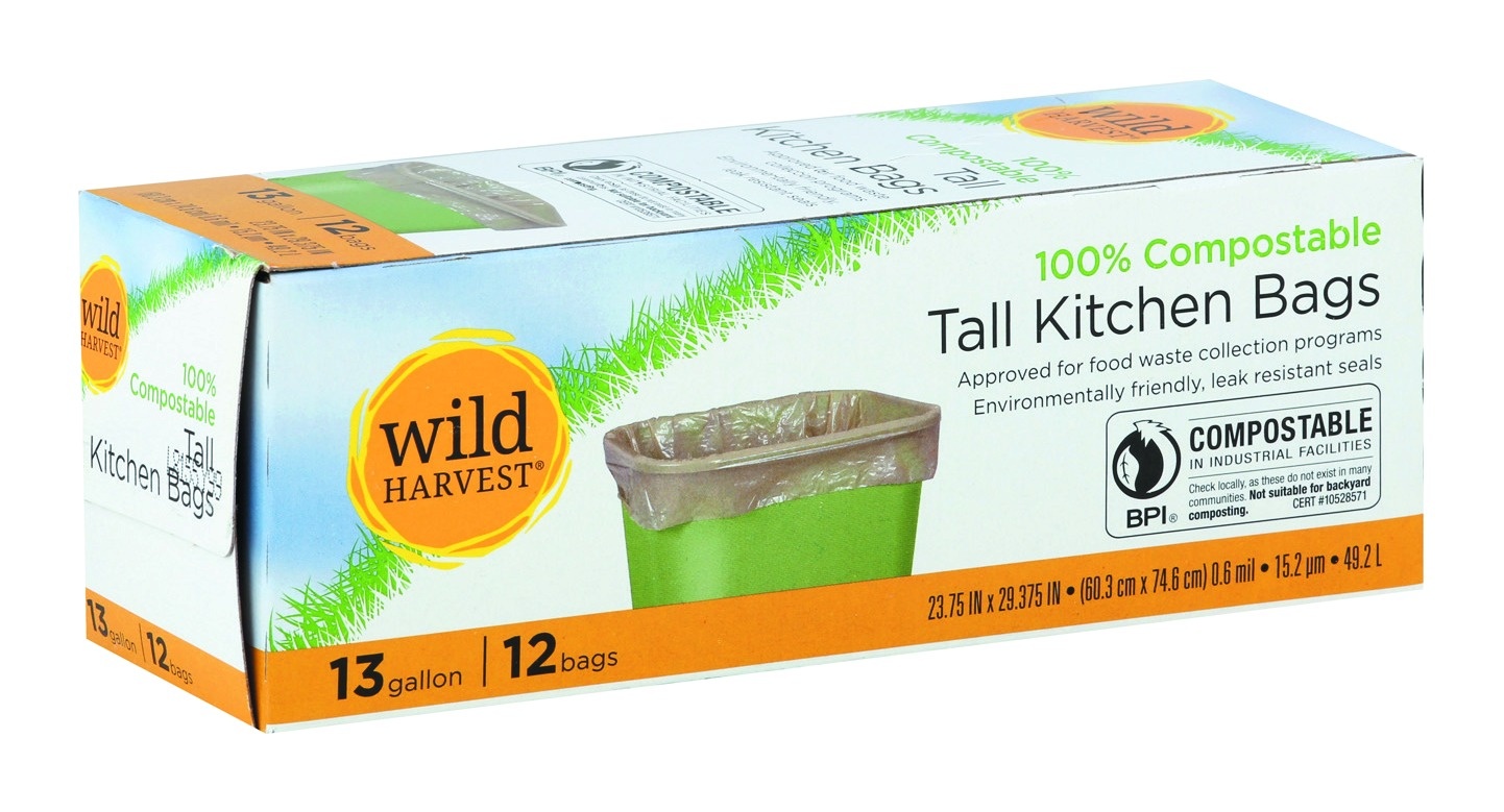 slide 1 of 1, Wild Harvest 13 Gallon Tall Kitchen Bag, 12 ct