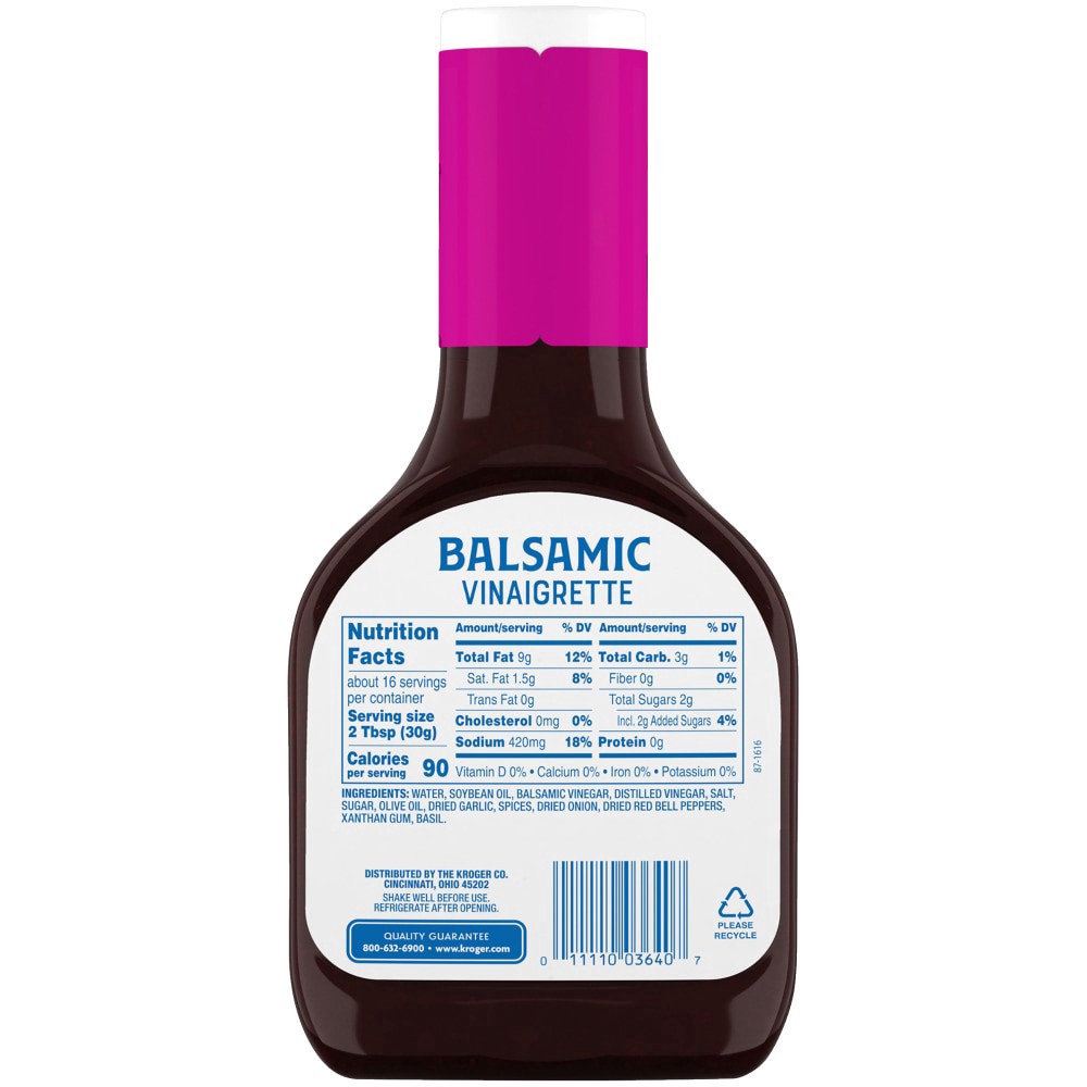 slide 3 of 4, Kroger Balsamic Vinaigrette Salad Dressing, 16 fl oz