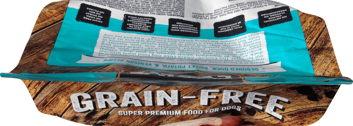 slide 4 of 12, Evolve Grain-Free Super Premium Deboned Duck, Sweet Potato, & Venison Recipe Food for Dogs 56 oz, 56 oz