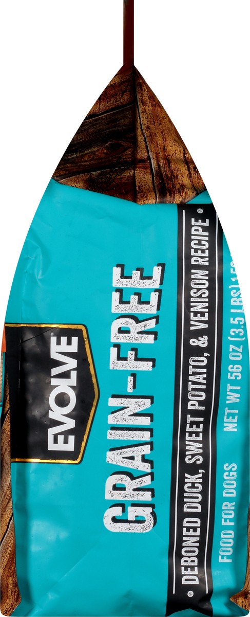 slide 11 of 12, Evolve Grain-Free Super Premium Deboned Duck, Sweet Potato, & Venison Recipe Food for Dogs 56 oz, 56 oz
