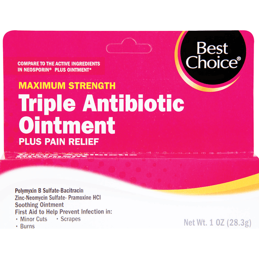 slide 1 of 1, Best Choice Max Strength Triple Antibiotic Ointment Plus Pain Relief, 1 oz