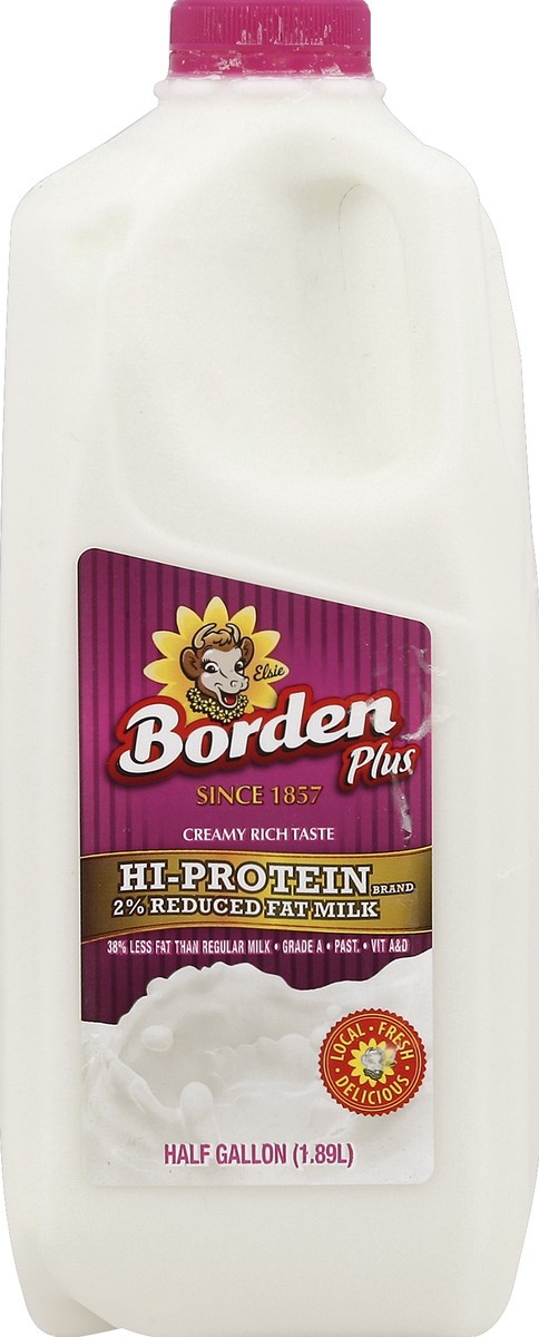 slide 1 of 4, Borden Hi Protein 2% Reduced Fat Milk, 1/2 gal