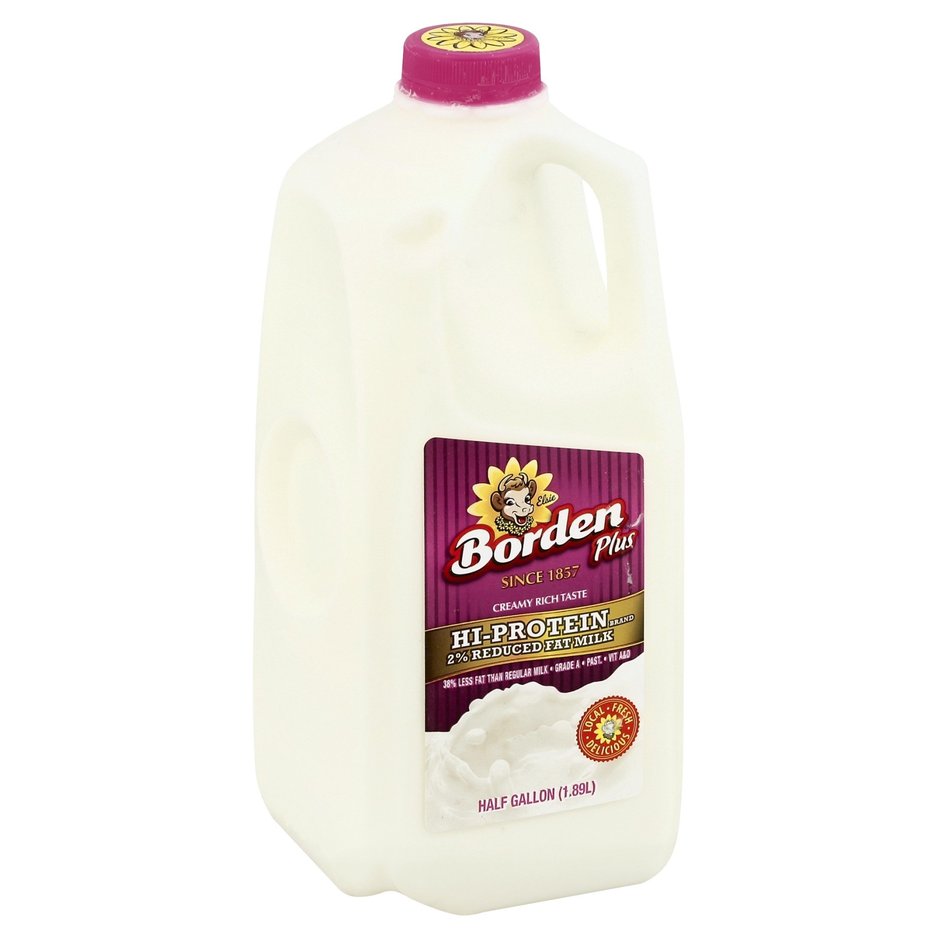 slide 1 of 4, Borden Hi Protein 2% Reduced Fat Milk, 1/2 gal