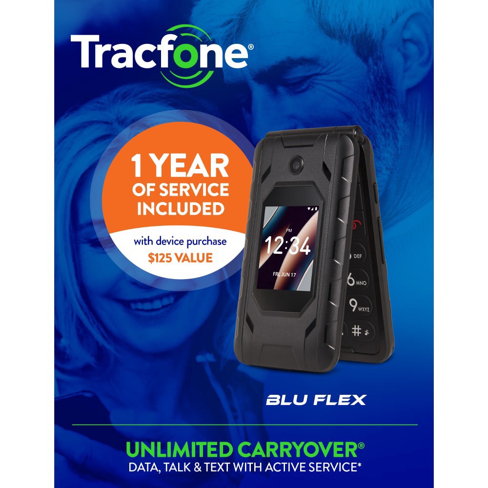 slide 4 of 5, Tracfone® BLU FLEX Flip Phone, 1 ct