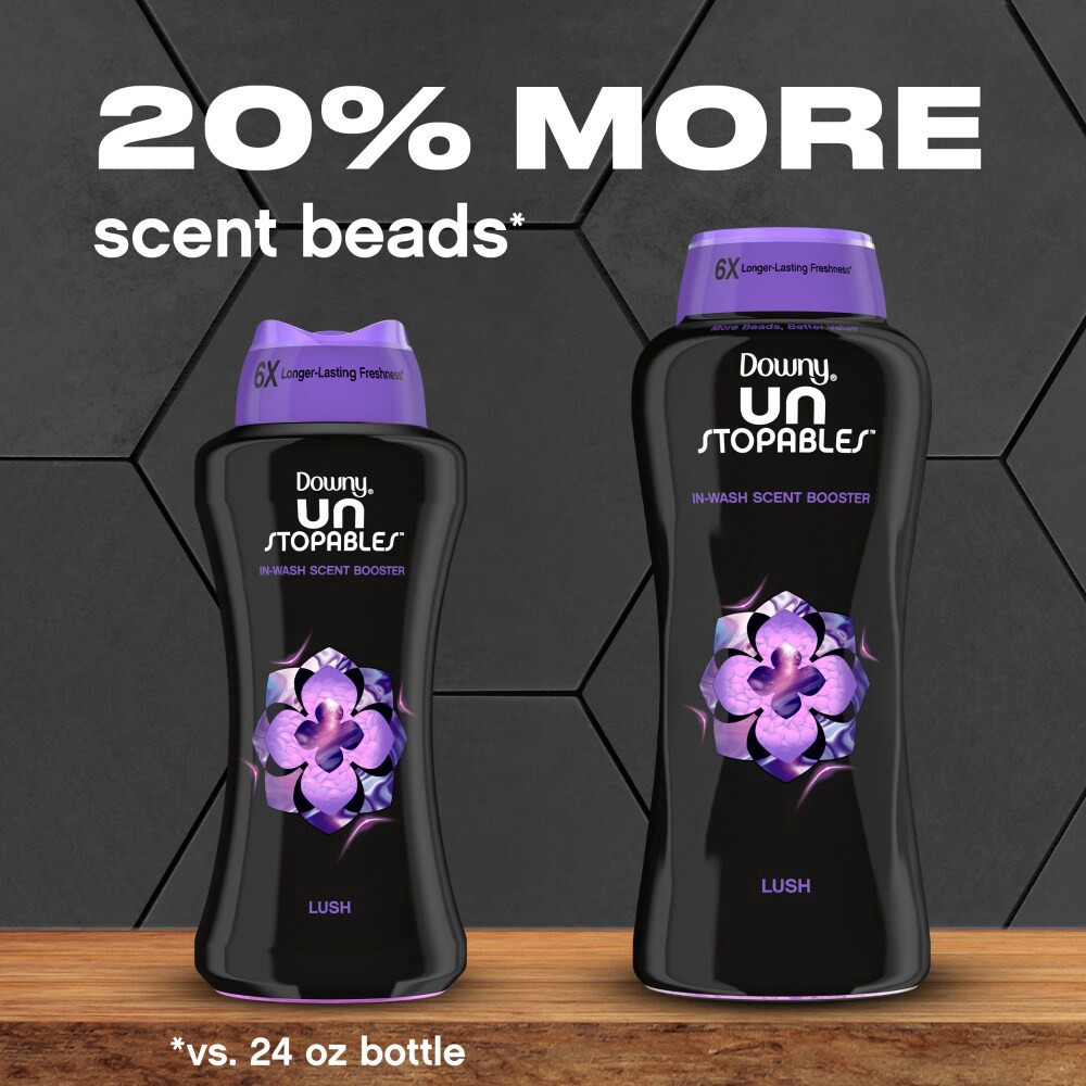 slide 2 of 6, Downy Unstopables In-Wash Scent Booster - Lush, 30.1 oz