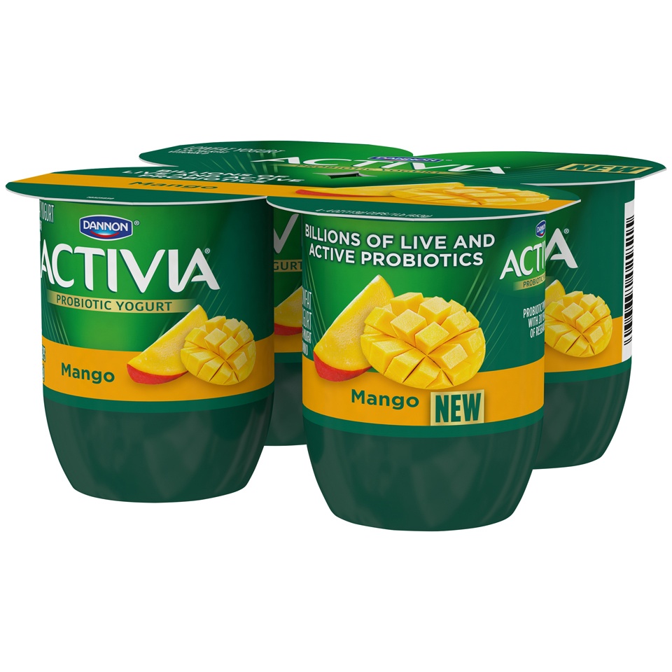 slide 3 of 7, Activia Low Fat Probiotic Mango Yogurt Cups, 4 oz