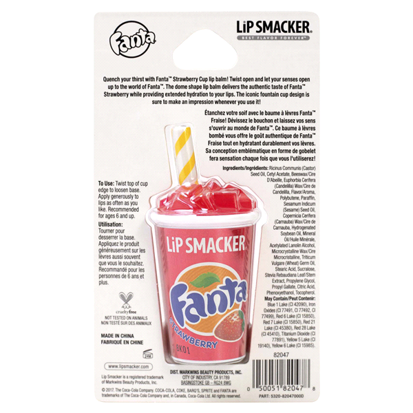 slide 4 of 5, Lip Smacker Lip Balm, Strawberry Fanta, 0.26 oz