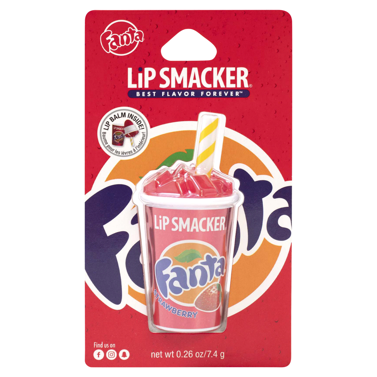 slide 1 of 5, Lip Smacker Lip Balm, Strawberry Fanta, 0.26 oz