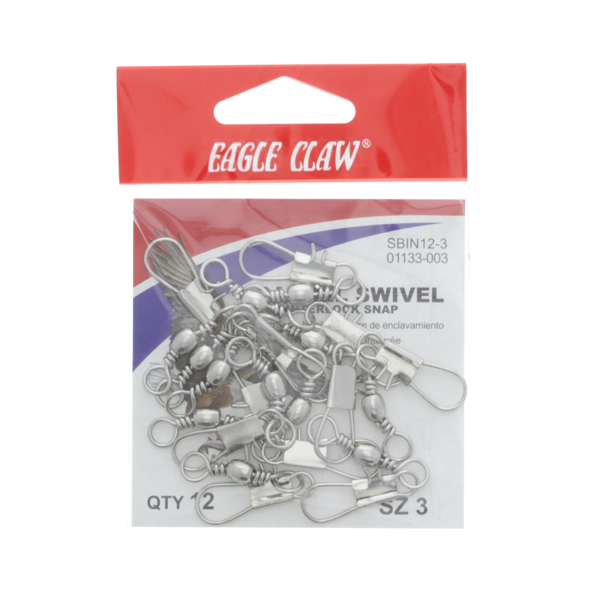 slide 1 of 1, Eagle Claw Interlock Snap Swivel, 12 ct
