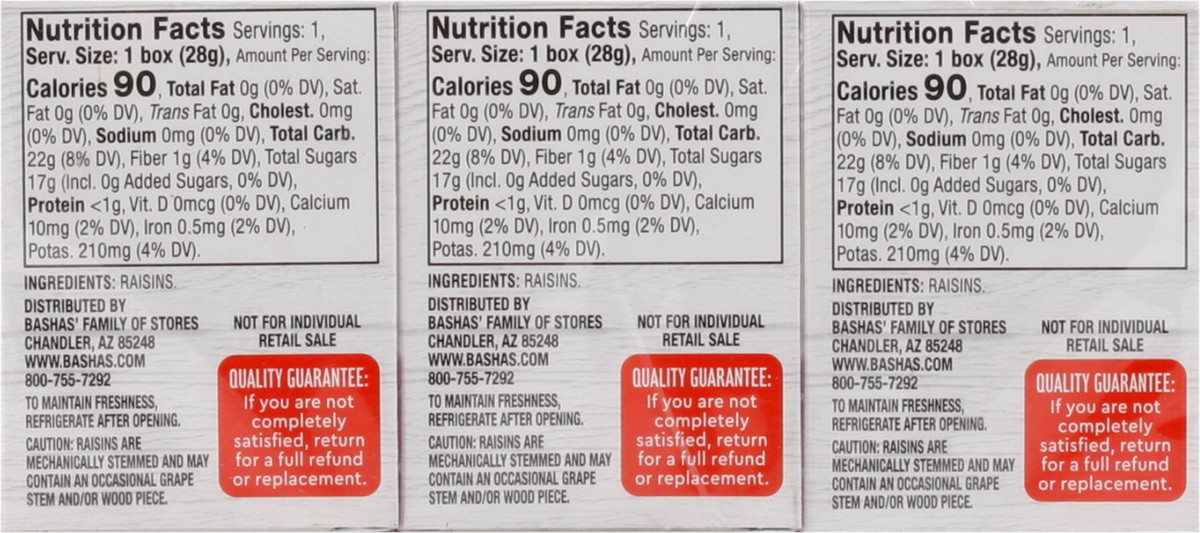 slide 3 of 13, Bashas Raisins 6ct, 6 oz