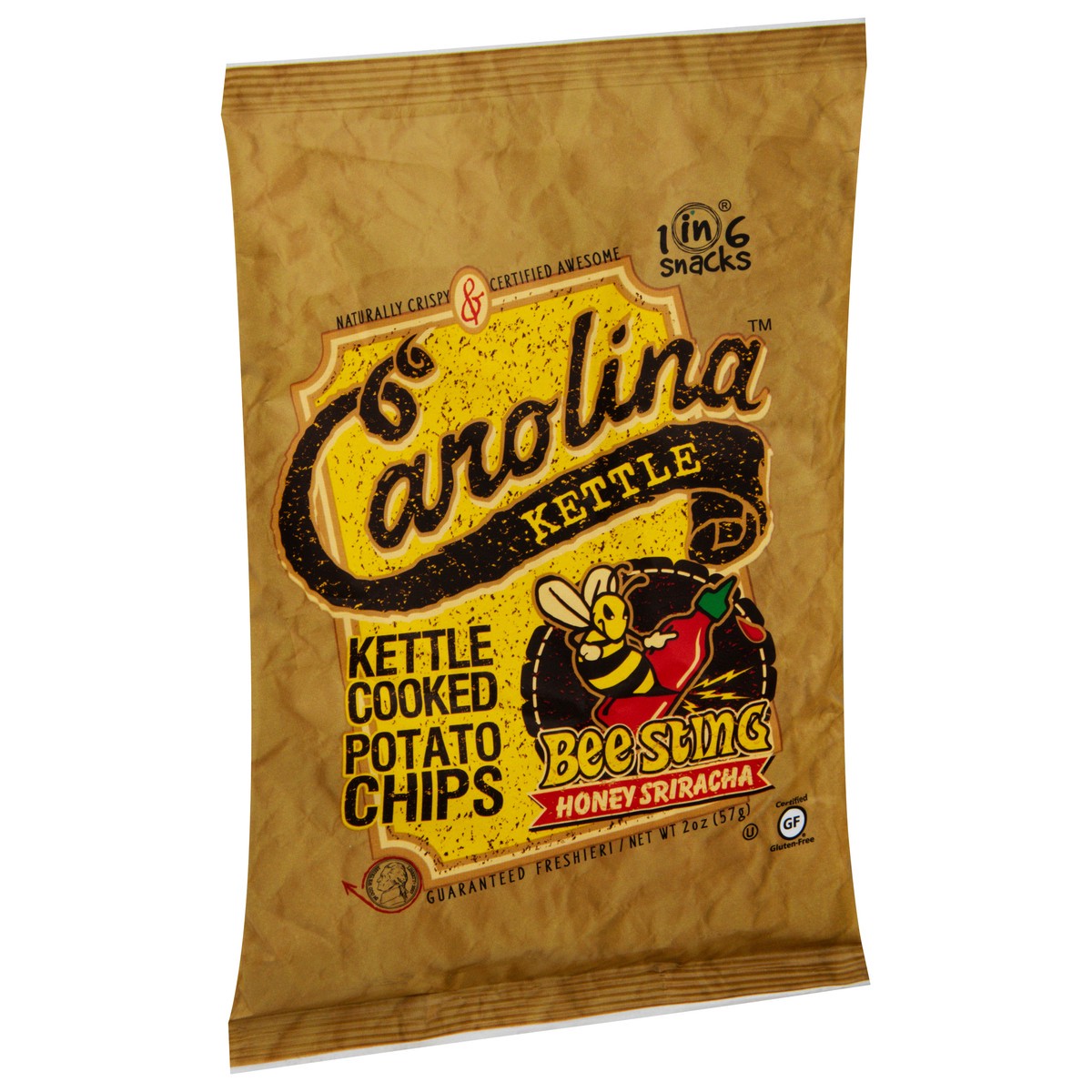 slide 10 of 14, Carolina Kettle Cooked Bee Sting Honey Sriracha Potato Chips 2 oz, 2 oz