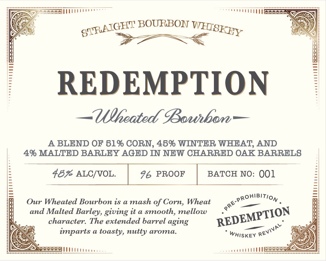slide 2 of 5, Redemption Wheated Straight Bourbon Whiskey 750 ml, 750 ml