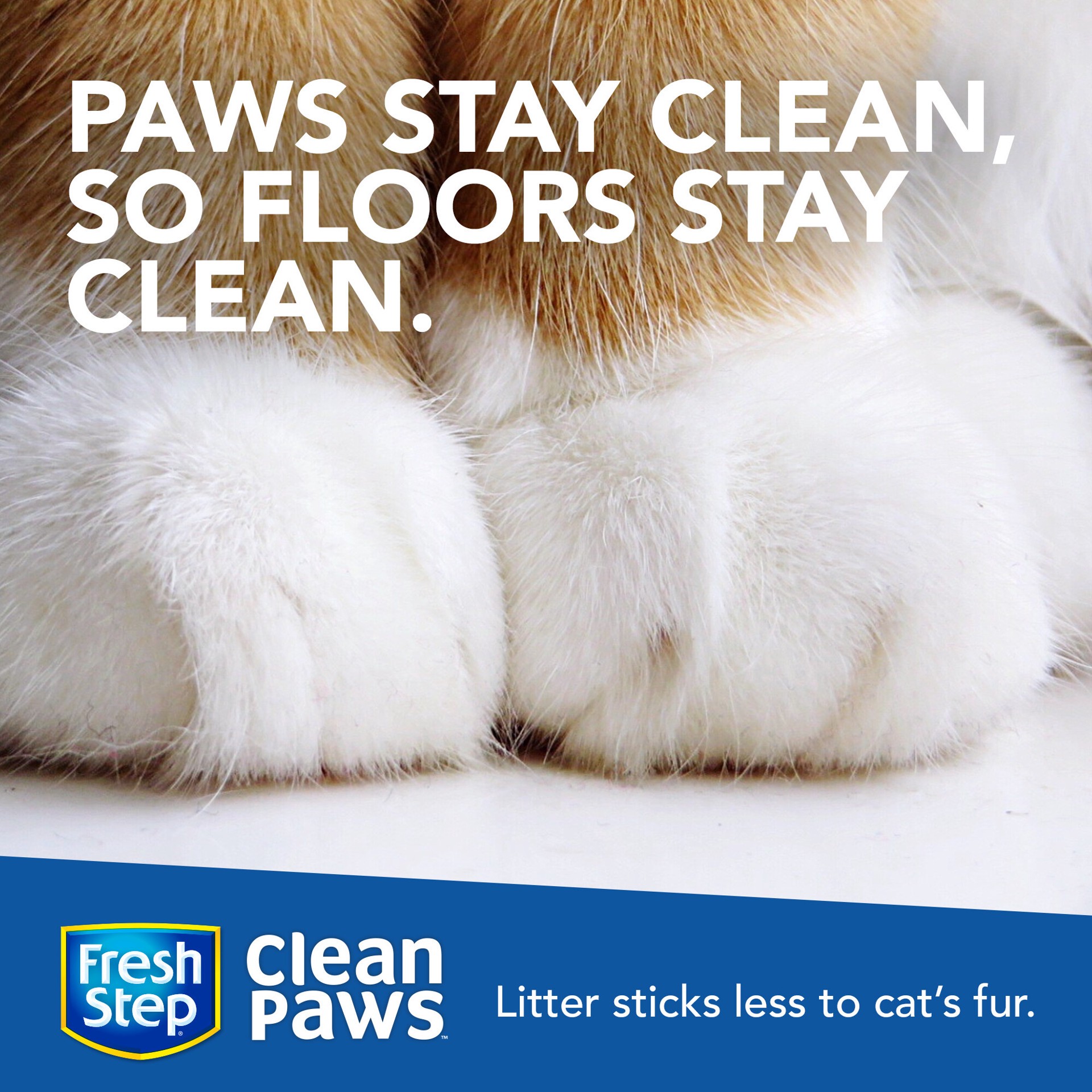 slide 5 of 5, Fresh Step Clean Paws Cat Litter with Febreze Freshness, Multi-Cat Low-Tracking Clumping Litter, 37.8 lbs. (4 x 9.45 lb. Bag), 38 lb