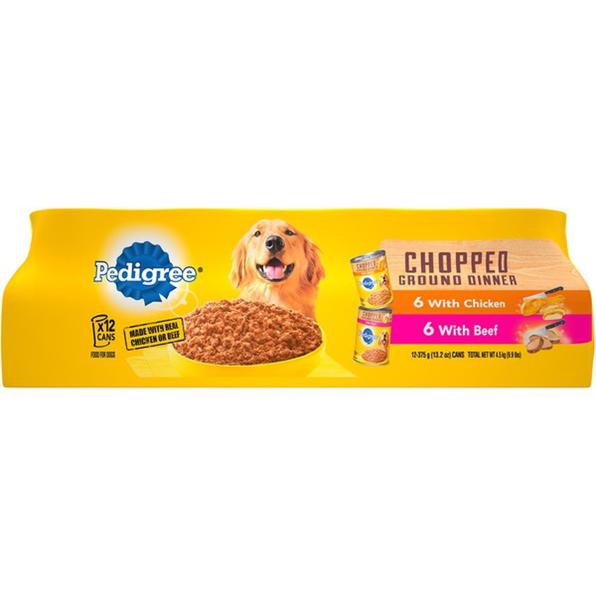 Pedigree Chopped Ground Dinner Variety Pack Wet Dog Food 12 ct 13.2 oz
