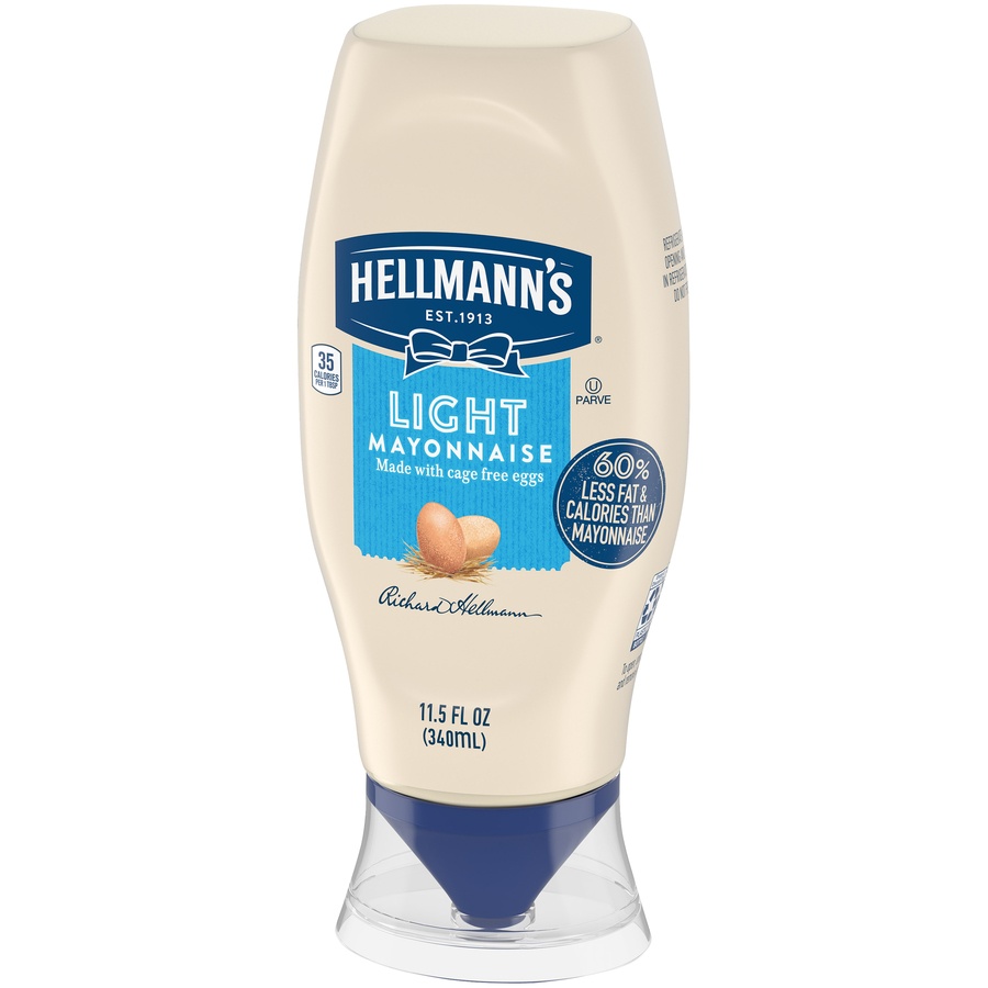 slide 3 of 5, Hellmann's Light Mayonnaise Squeeze Mayo 11.5 oz, 11.5 fl oz