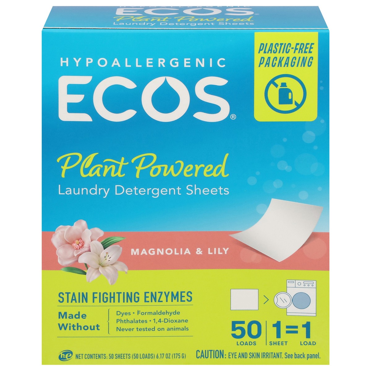 slide 1 of 1, Ecos Plant Powered Magnolia & Lily Laundry Detergent Sheets 50 ea, 1 ct