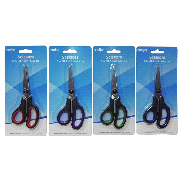 slide 1 of 1, Soft Handle Scissors Pointed 5", 1 ct