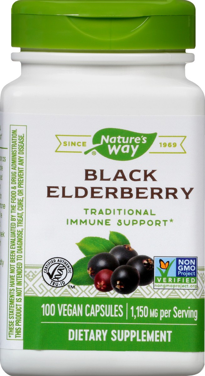 slide 6 of 9, Nature's Way Vegan Capsules 1,150 mg Black Elderberry Traditional Immune Support 100 Capsules, 100 ct