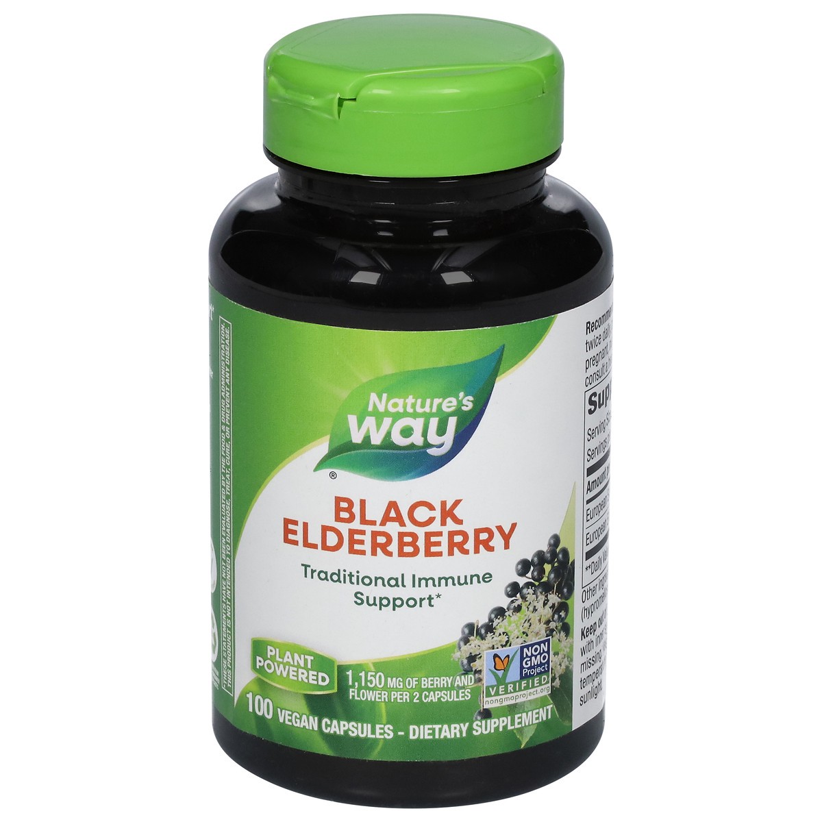 slide 1 of 9, Nature's Way Vegan Capsules 1,150 mg Black Elderberry Traditional Immune Support 100 Capsules, 100 ct