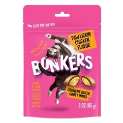 Bonkers Adult Crunchy and Soft Cat Treats Paw Lickin Chicken Flavor - 3 oz