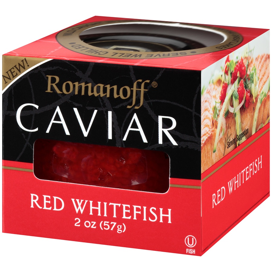 slide 3 of 8, Romanoff Caviar, Red Whitefish, 2 oz