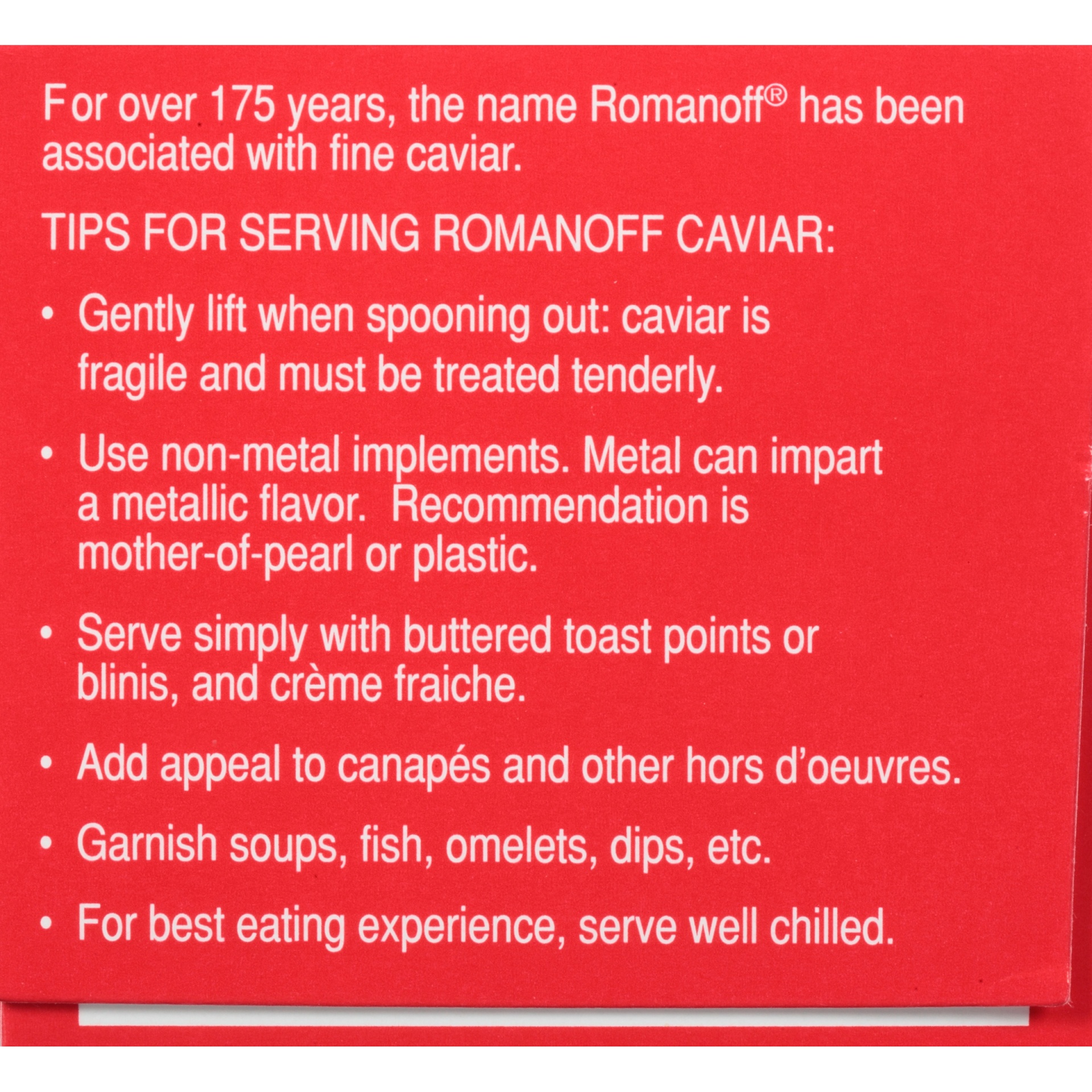 slide 4 of 8, Romanoff Caviar, Red Whitefish, 2 oz