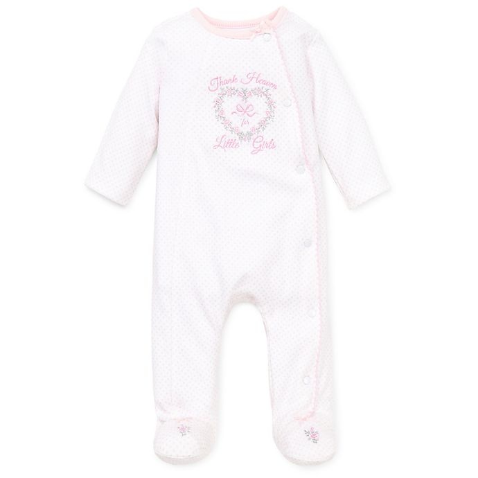 slide 1 of 1, Little Me Size Newborn Thank Heavens Footie - Light Pink, 1 ct