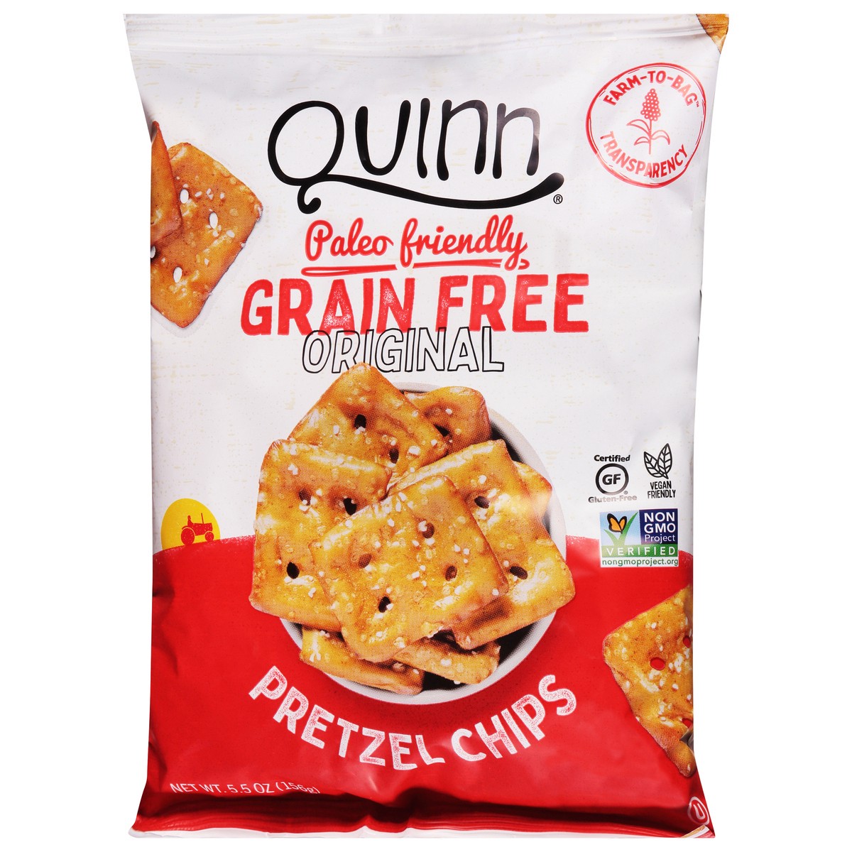 slide 6 of 13, Quinn Grain Free Original Pretzels Chips 5.5 oz, 5 oz