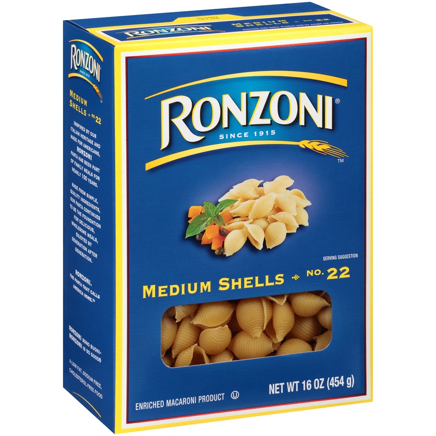 slide 2 of 8, Ronzoni Medium Shells, 16 oz
