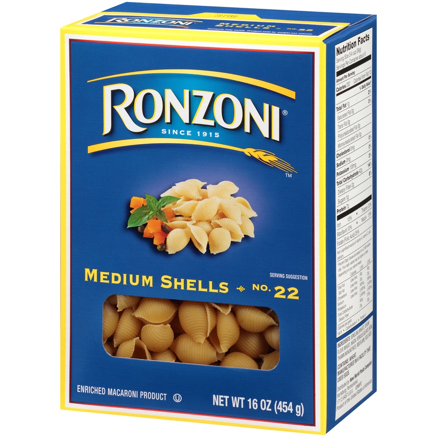 slide 3 of 8, Ronzoni Medium Shells, 16 oz