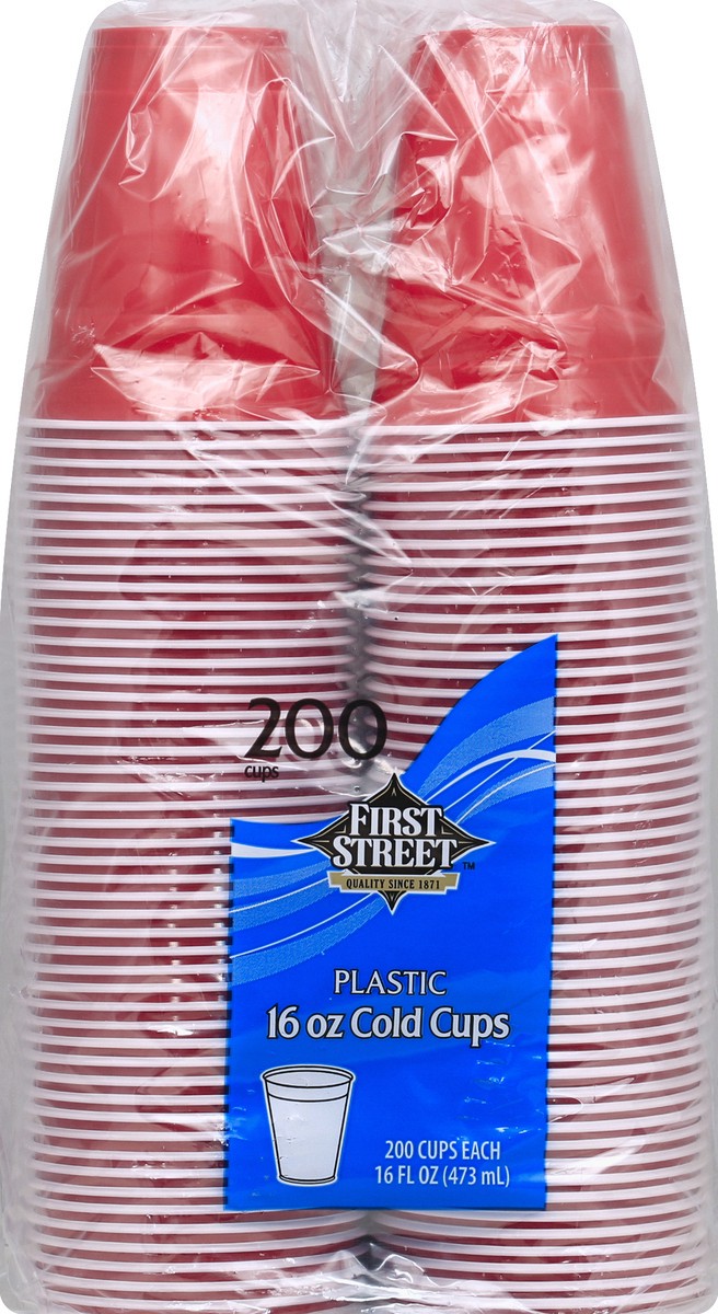 slide 2 of 6, First Street Red Plastic Cold Cups, 200 ct