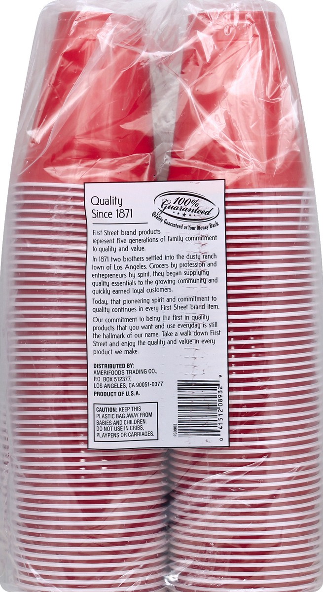 slide 4 of 6, First Street Red Plastic Cold Cups, 200 ct