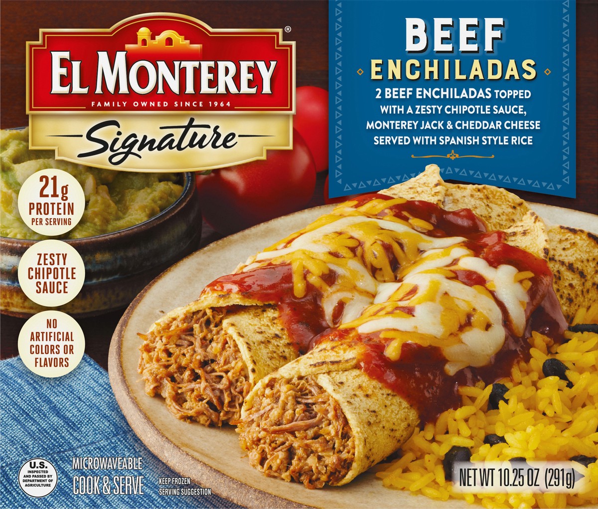 slide 6 of 9, El Monterey Signature Beef Enchiladas Box, 2 ct