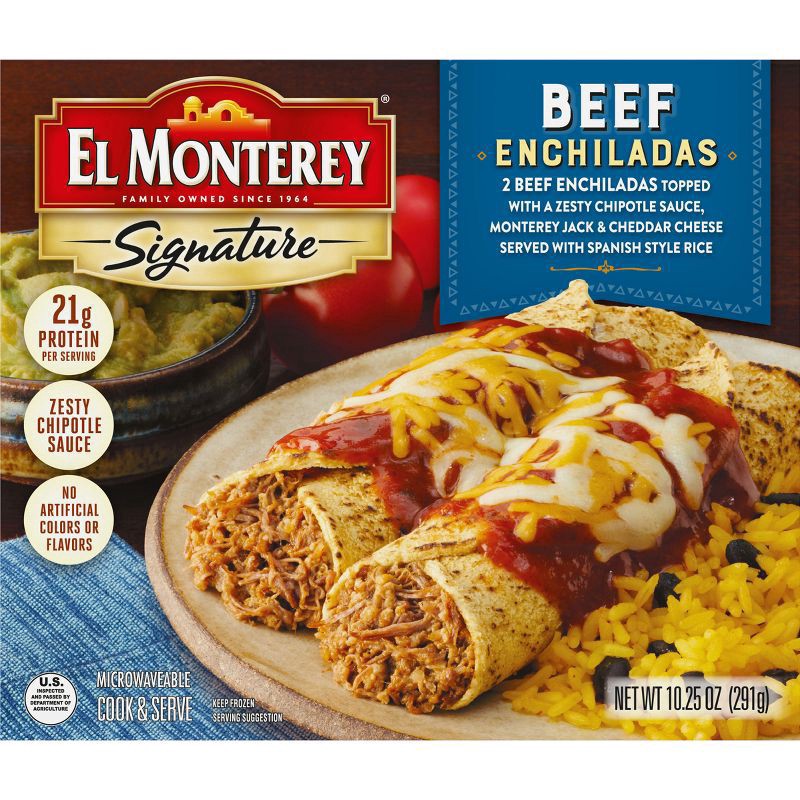slide 1 of 9, El Monterey Signature Beef Enchiladas Box, 2 ct