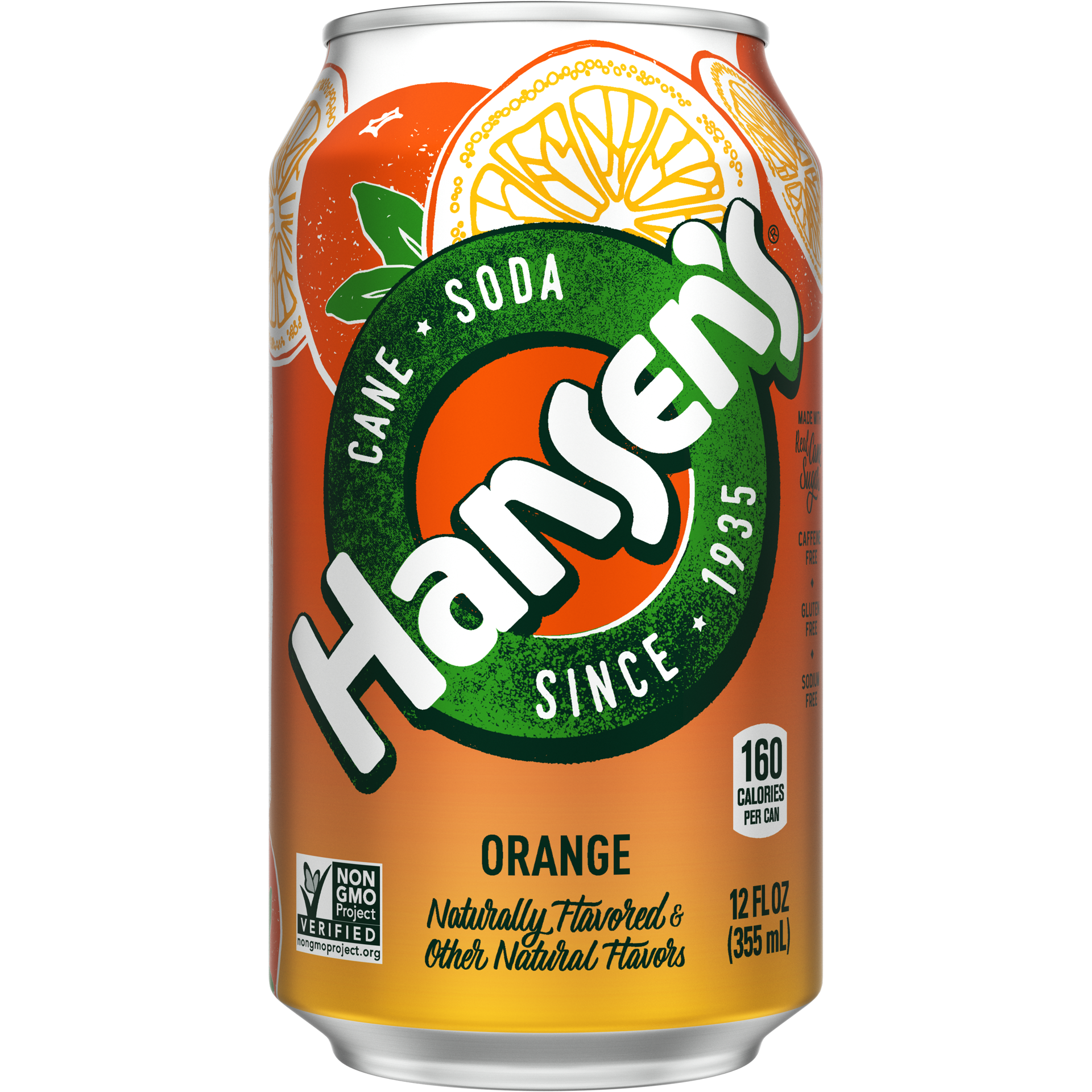 slide 1 of 6, Hansen's Orange Can, 12 fl oz, 12 fl oz