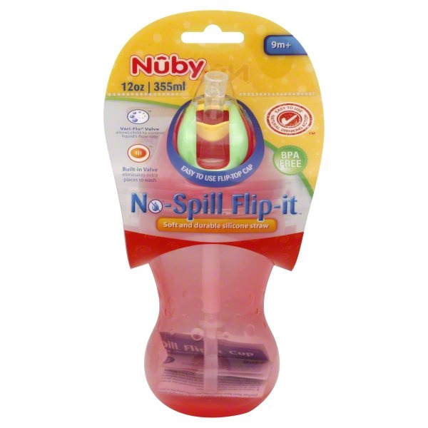 slide 1 of 1, Nuby Luv N' Care Flip-It No-Spill Cup 12 Oz, 1 ct