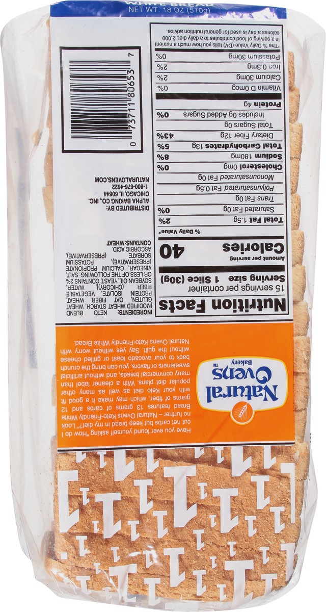 slide 4 of 9, Natural Ovens White Keto-Friendly Bread 18 oz, 18 oz