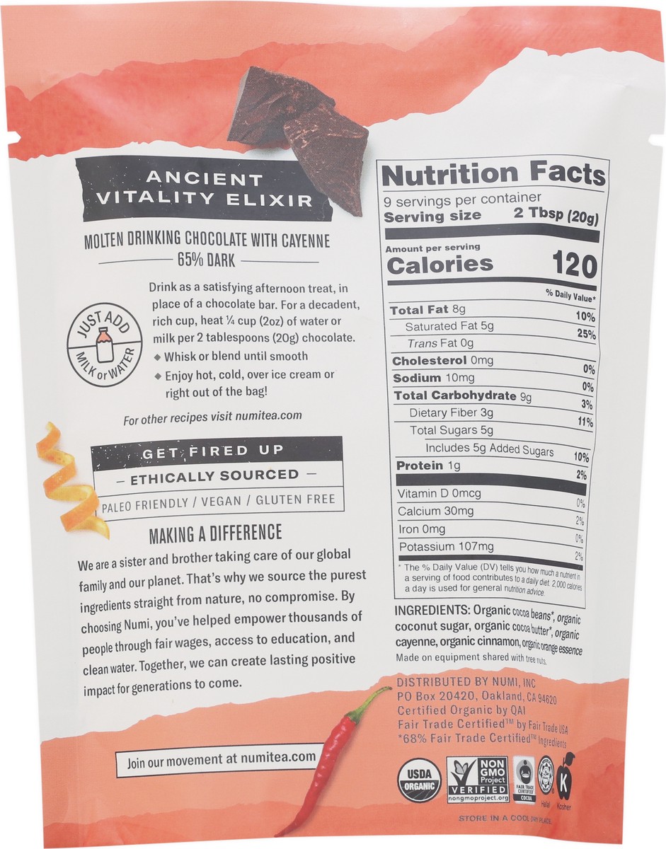 slide 9 of 13, Numi Org 65% Choc Touch Of Chili, 6.3 oz