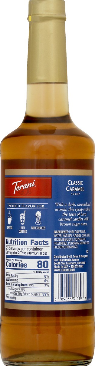 slide 6 of 13, Torani Classic Caramel Syrup 25.4 oz, 25.4 fl oz