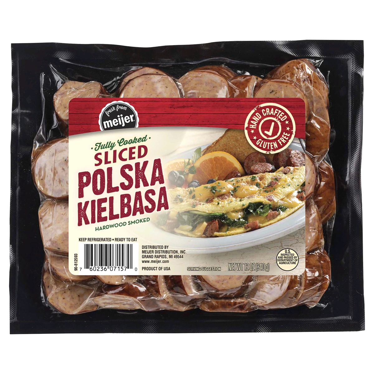 slide 1 of 5, FRESH FROM MEIJER Meijer Sliced Polska Kielbasa Sausage, 12 oz, 12 oz