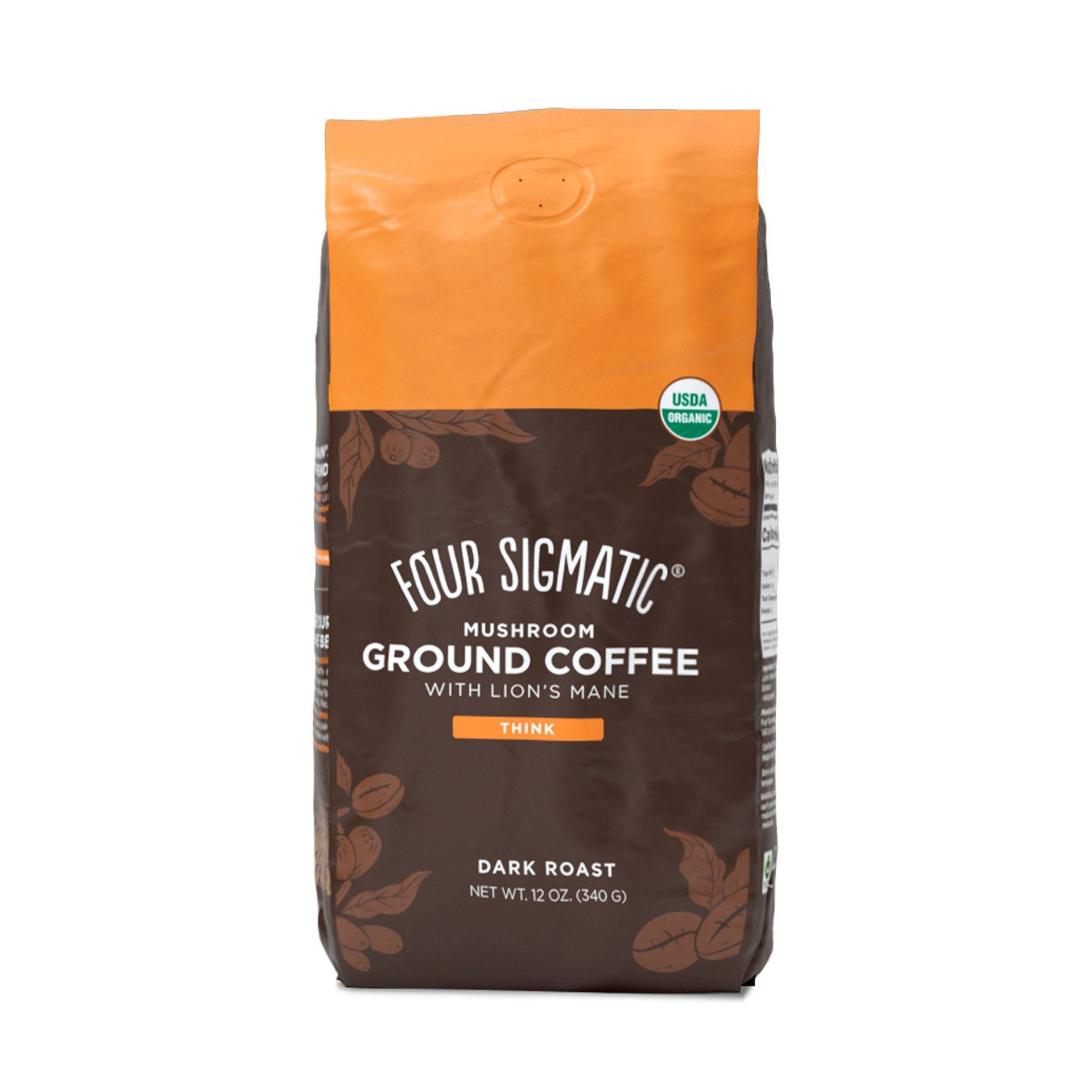 slide 1 of 1, Four Sigmatic Mushroom Coffee Mix Dark Roast Ground, 12 oz