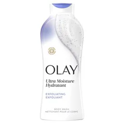 Olay Ultra Moisture Exfoliating Body Wash, Vitamin B3 and Hyaluronic Blend, 22oz/650ml