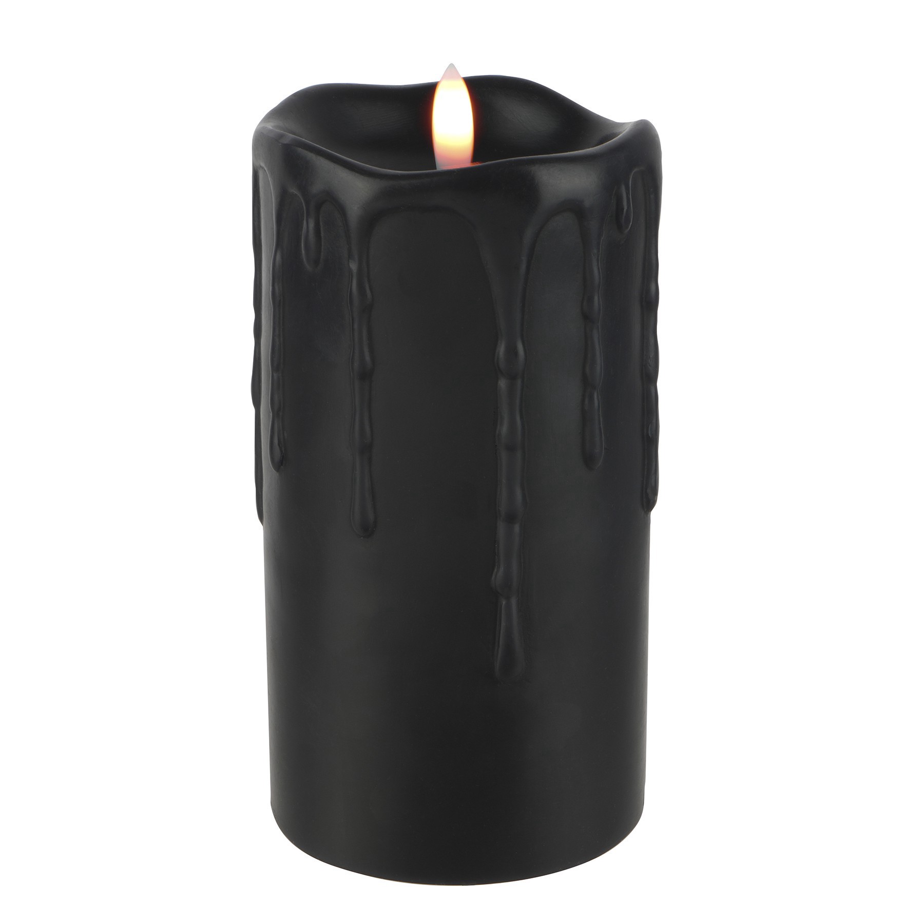 slide 2 of 2, 3" X 6" Black Dripping Led Wax Pillar Candle By Ashland, 3 in x 6 in