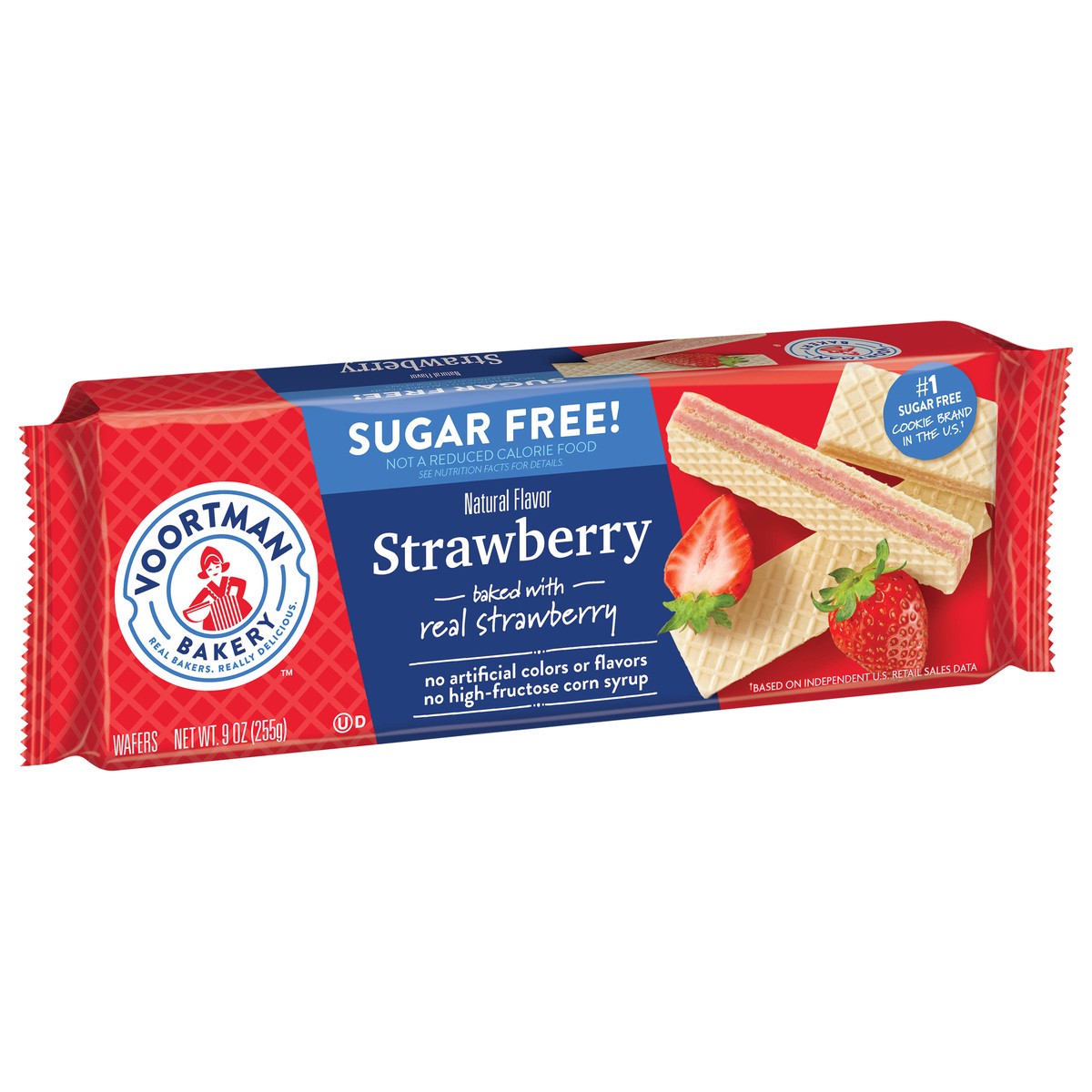 slide 4 of 9, Voortman Bakery Strawberry Sugar-Free Wafer Cookies, 9 oz