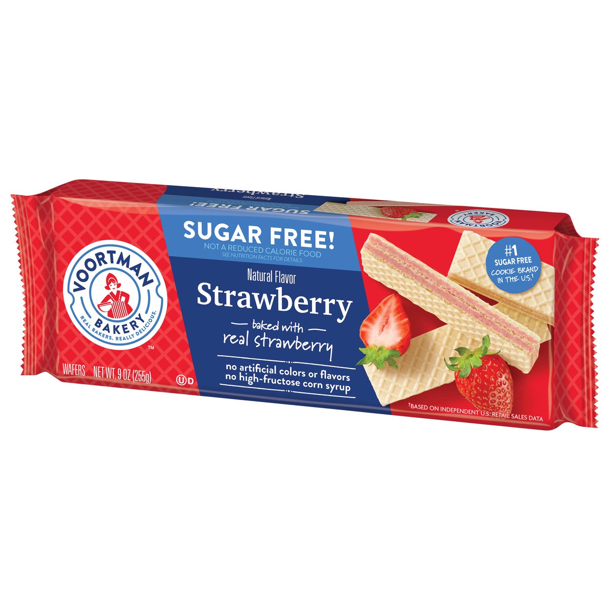slide 7 of 9, Voortman Bakery Strawberry Sugar-Free Wafer Cookies, 9 oz