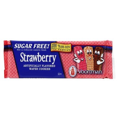 slide 1 of 9, Voortman Bakery Strawberry Sugar-Free Wafer Cookies, 9 oz